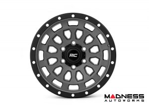 Ford Bronco Custom Wheels (1) - Rough Country - 87 Series - Gray w/ Black Ring - 17 x 8.5 / 6 x 5.5 / +0